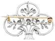 platinum diamond floral brooch reverse