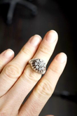 Diamond and White Gold Dress Ring On Hand