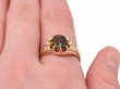 Garnet and Rose Gold Ring on finger