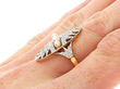 Wearing Pearl and Diamond Dress Ring for Sale
