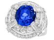 Antique Diamond Sapphire Cocktail Ring