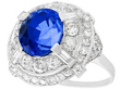 Antique Diamond Sapphire Cocktail Ring