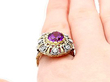 Antique Amethyst and Diamond Ring Wearing