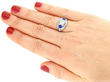 Wearing sapphire and diamond cocktail ring