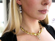 Belgium Diamond Necklace in Gold wearing 