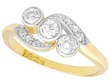 Three Stone Diamond Twist Ring