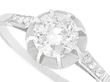 Antique French Diamond Solitaire with Accents Ring