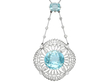 1920s Aquamarine and Diamond Pendant