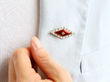 Wearing Victorian Diamond and Enamel Yellow Gold Brooch