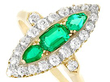Emerald and Diamond Marquise Cocktail Ring