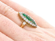 Emerald and Diamond Marquise Ring Wearing Hand