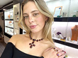 Regency Era Garnet Jewellery Set wearing 