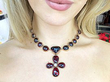 Regency Era Garnet Jewellery Set wearing 