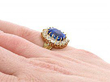 Yellow Gold Antique Sapphire Ring being worn