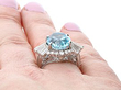 Vintage Aquamarine Cocktail Ring on finger