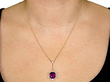 Antique Amethyst Pendant Necklace Wearing