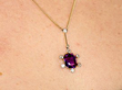 Antique Amethyst Pendant Necklace Wearing Neck