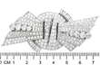 Art Deco Diamond Double Clip Brooch size