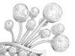 Diamond Spray Brooch Close Up