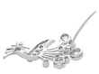 Diamond Spray Brooch open