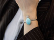 turquoise bangle on wrist