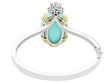 Vintage Turquoise Bangle with Diamonds Reverse