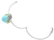 Vintage Turquoise Bangle with Diamonds Open