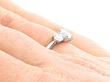 1.24 Carat Diamond Trilogy Ring Wearing