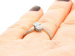 Antique 2 Stone Diamond Ring top down wearing view