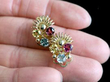 vintage gemstone gold earrings