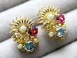 gemstone gold earrings