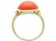 Red Coral Ring in Yellow Gold