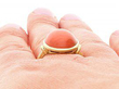 Red Coral Ring in Yellow Gold