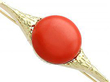 Yellow Gold and Coral Brooch