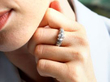 diamond white gold ring on finger