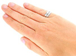 White Gold Diamond Band Set Wearing