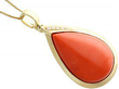 Coral and Yellow Gold Pendant 