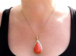 Coral and Yellow Gold Pendant 