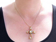 Pearl Cross Pendant Necklace