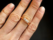 1890s Three Stone Diamond Ring on finger
