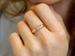1890s Three Stone Diamond Ring wearing