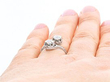 1920s Diamond Twist Engagement Ring Wearing Finger
