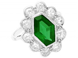 Antique Tourmaline and Diamond Cluster Ring