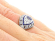 French Platinum Sapphire and Diamond Ring