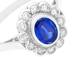 Oval Blue Sapphire and Diamond Ring