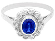 Oval Blue Sapphire and Diamond Ring