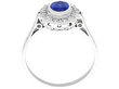 Oval Blue Sapphire and Diamond Ring