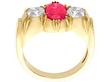 Victorian Oval Ruby and Diamond Ring side