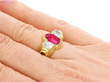 Wearing Victorian Oval Ruby and Diamond Ring on finger