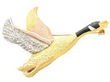 Vintage Gold Bird Brooch with Enamel